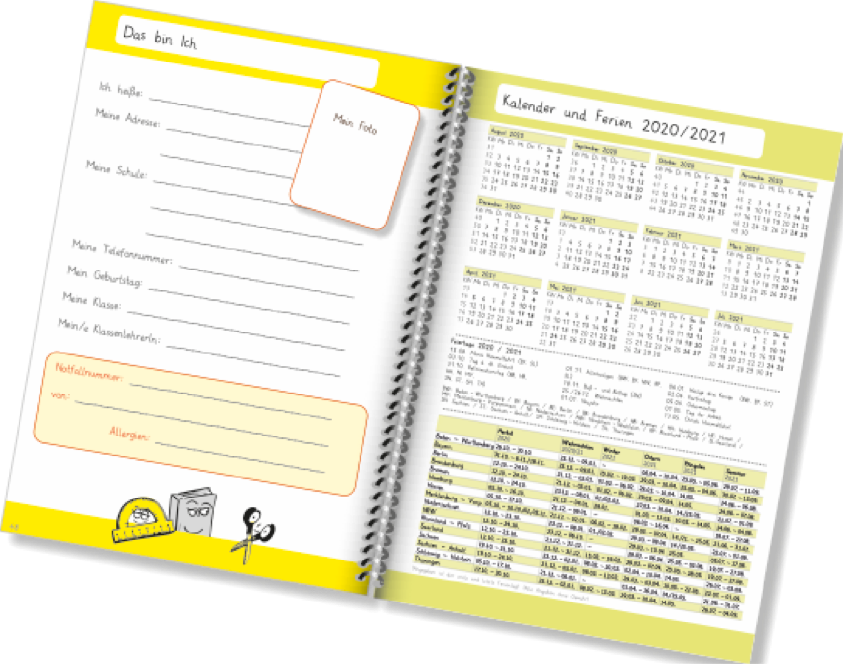 Abbildung Doppelseite individuelles Grundschulheft