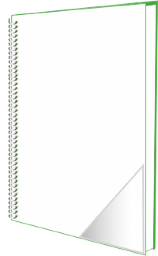 Abbildung Hausaufgabenheft mit Dreiecktasche