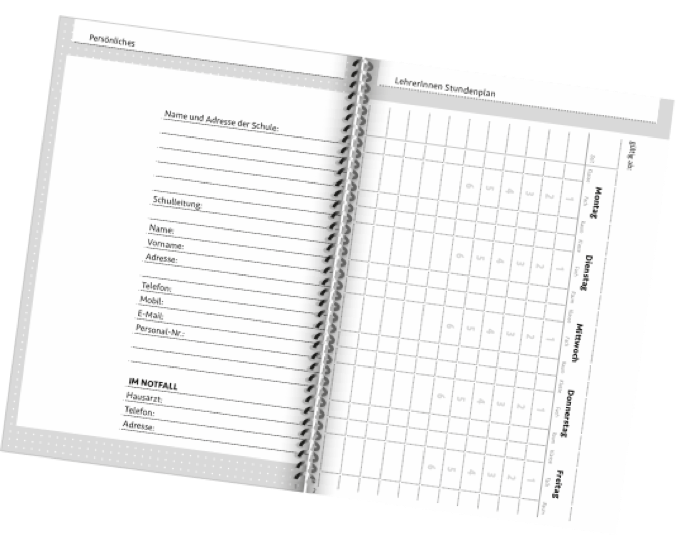 Doppelseite LehrerInnenplaner