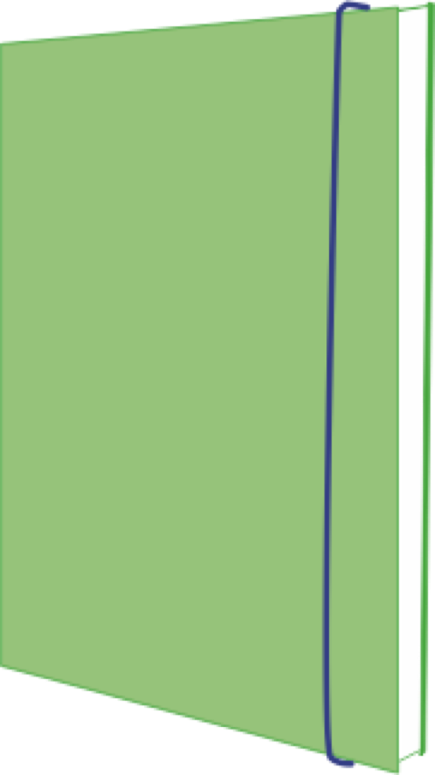 Abbildung Hausaufgabenheft mit Verschlussgummi