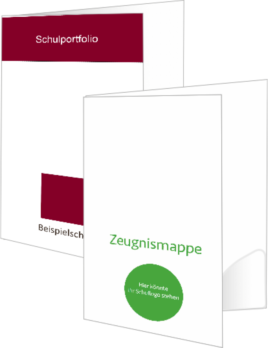 Abbildung Zeugnismappe und Schulportfolio. 